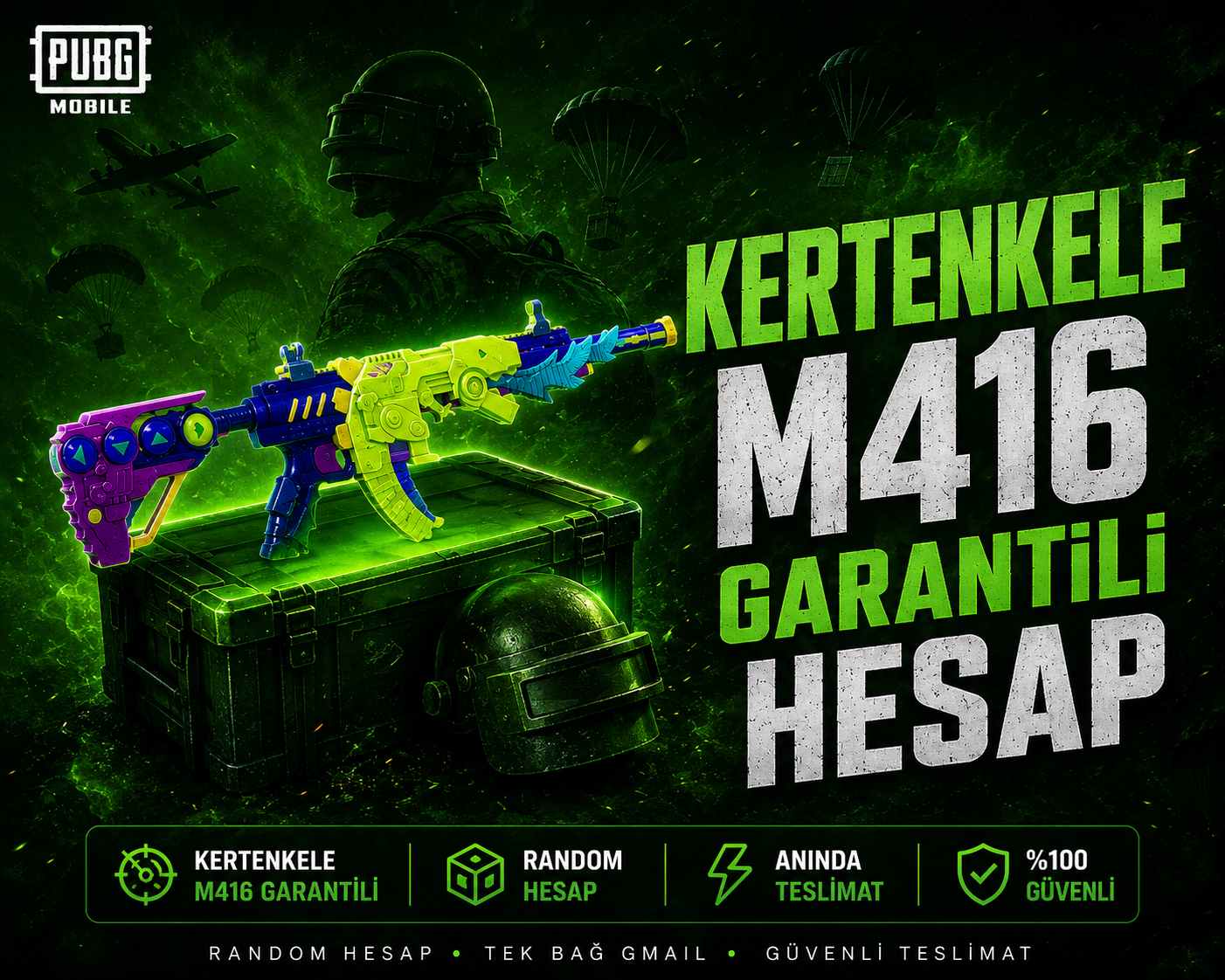 Kertenkele M416 Garantili Random Hesap | Otomatik Teslimat