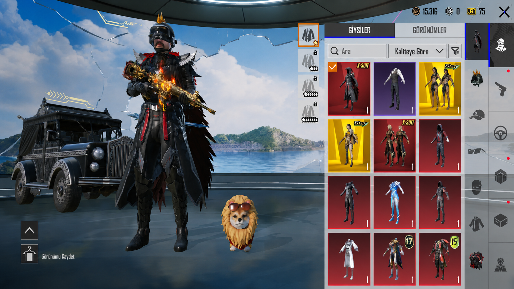 104 Destansılı + Kuzgun & Kor Alev X-Suit + Level 4 M416 + Dikenli Kask